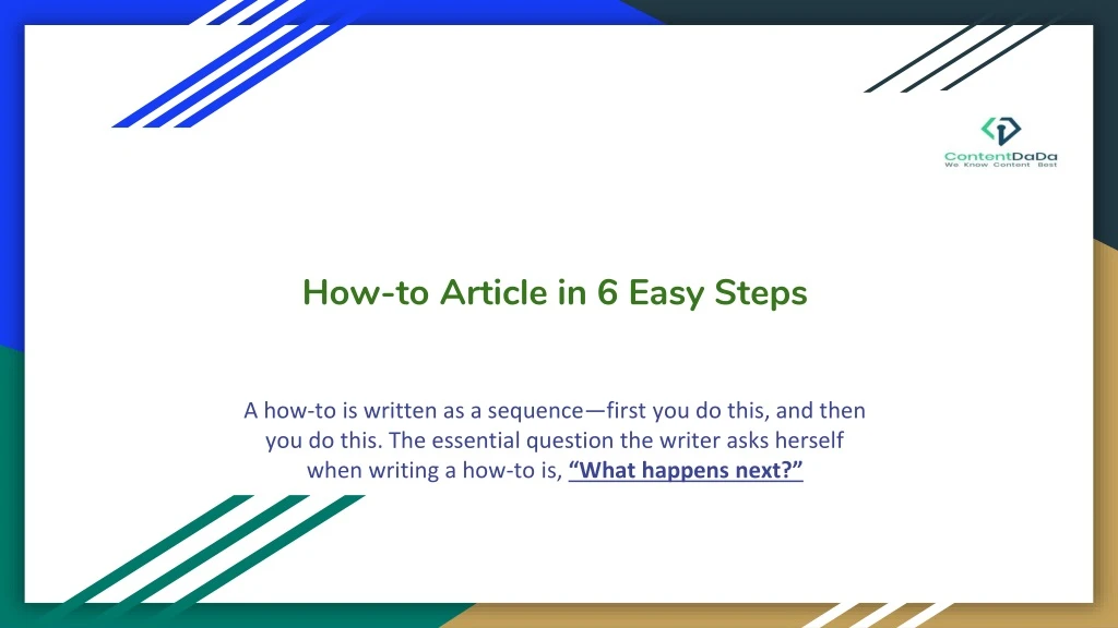 how to article in 6 easy steps