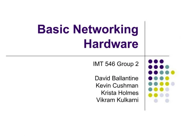 Basic Networking Hardware