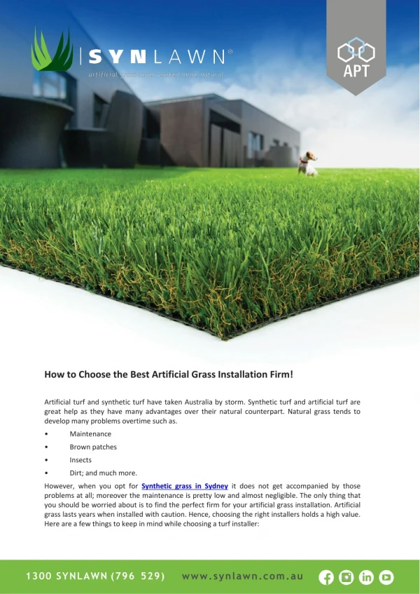 How to Choose the Best Artificial Grass Installation Firm!