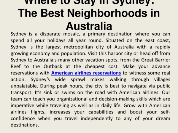 Where to Stay in Sydney: The Best Neighborhoods in Australia