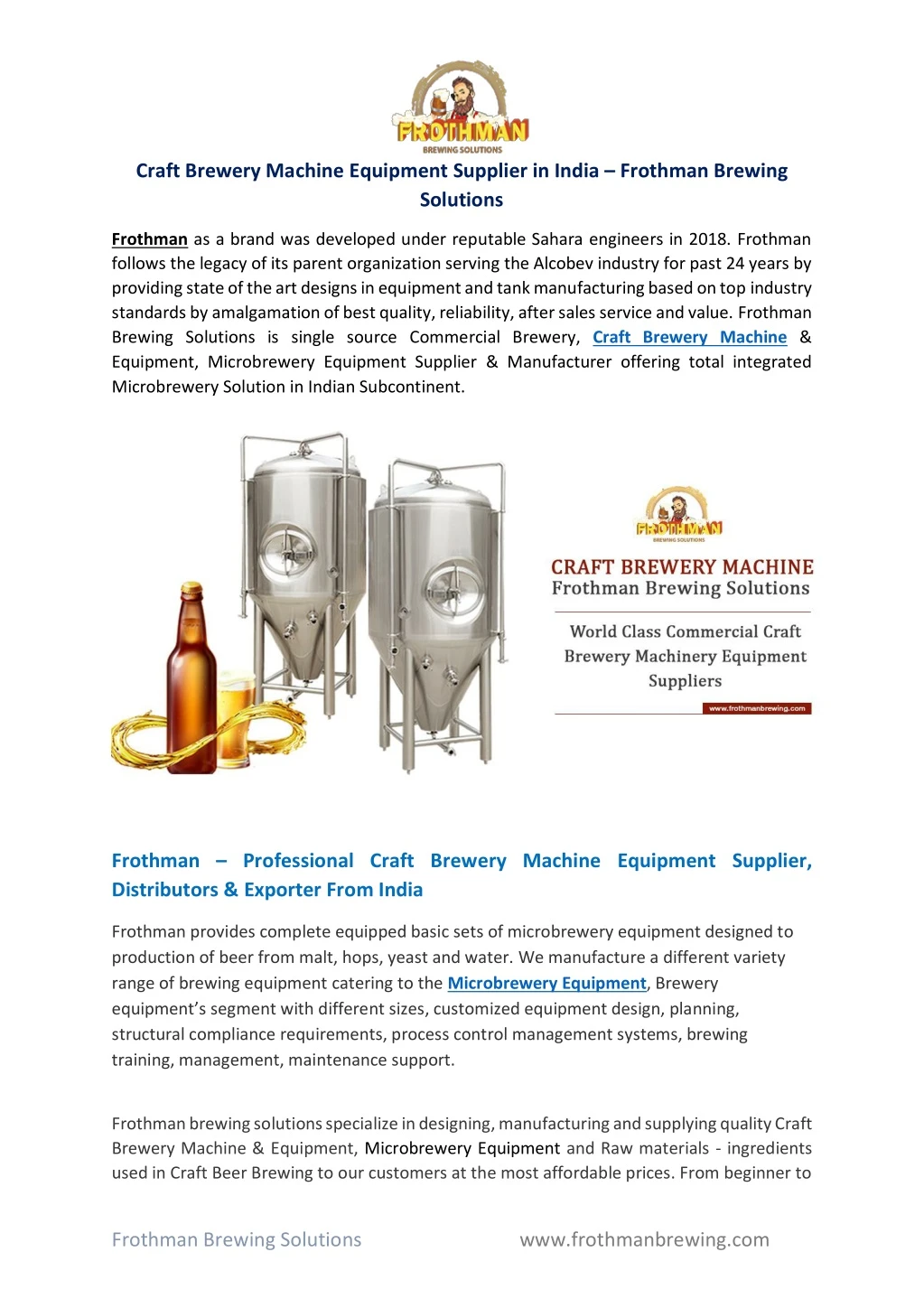 craft brewery machine equipment supplier in india