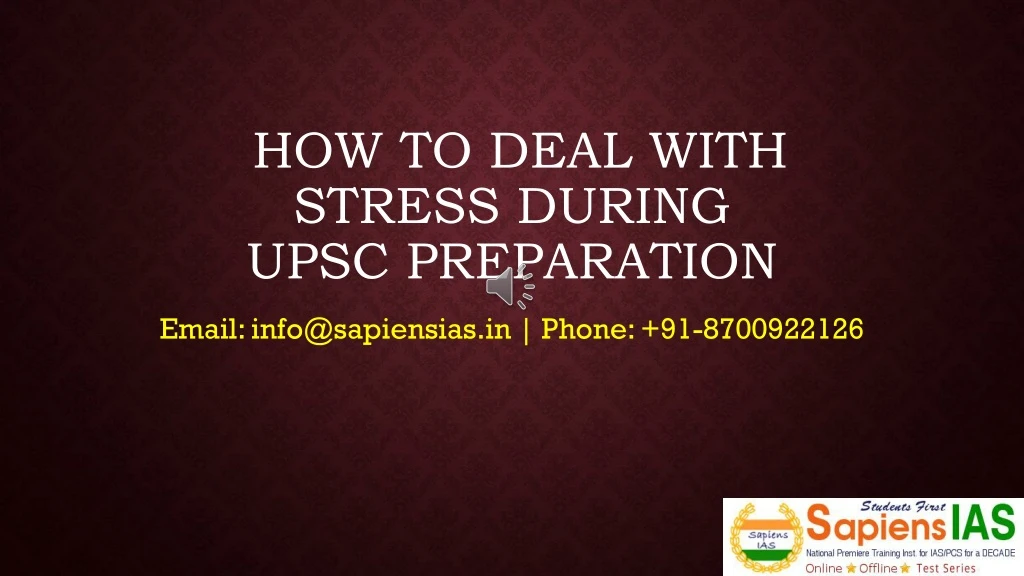how to deal with stress during upsc preparation