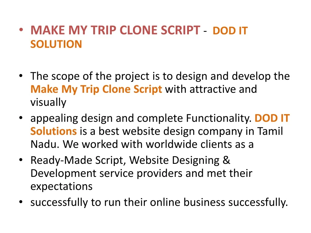 make my trip clone script dod it solution