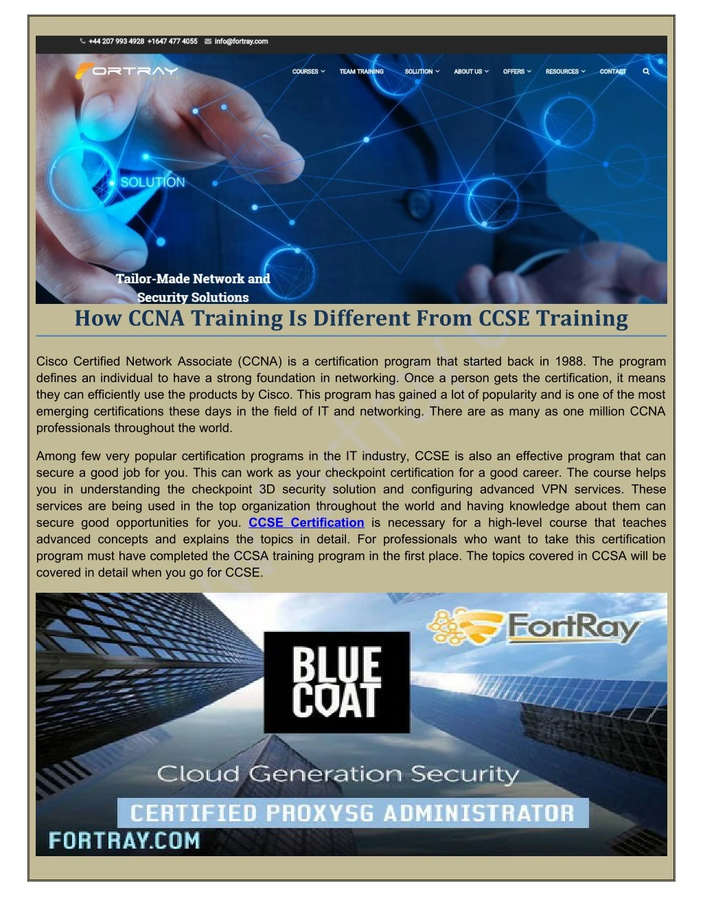 how ccna training is different from ccse training