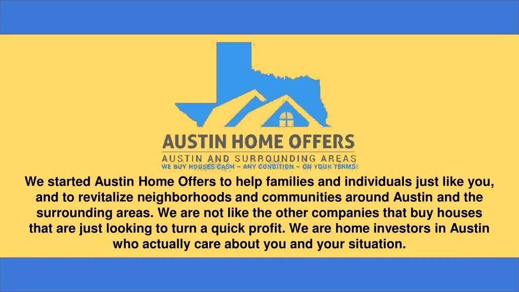 we started austin home offers to help families