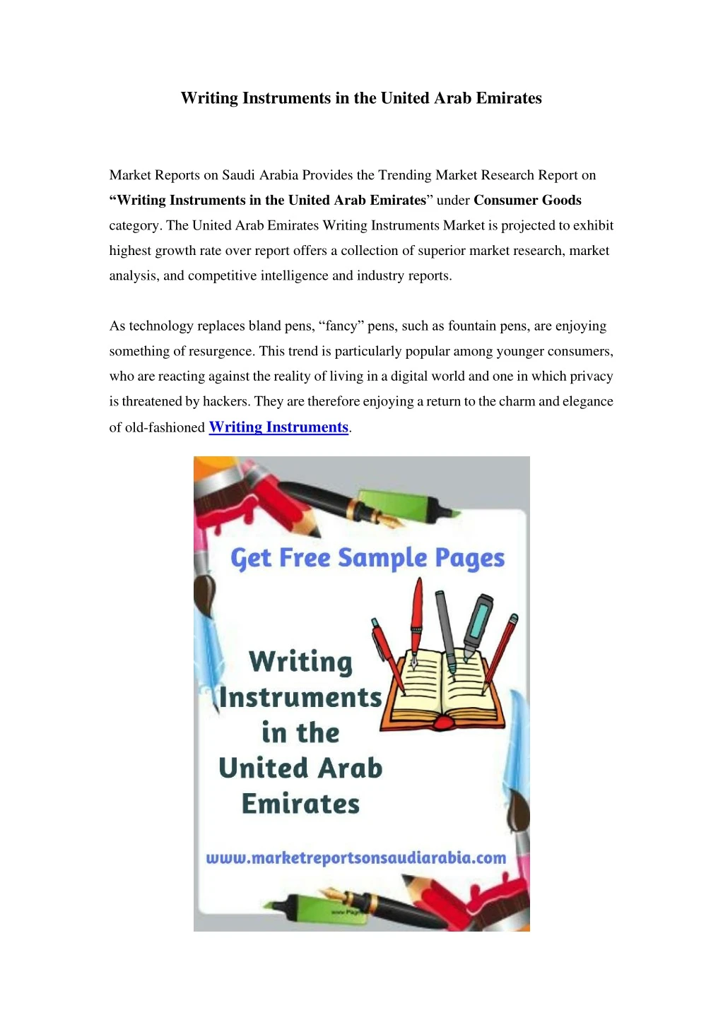 writing instruments in the united arab emirates
