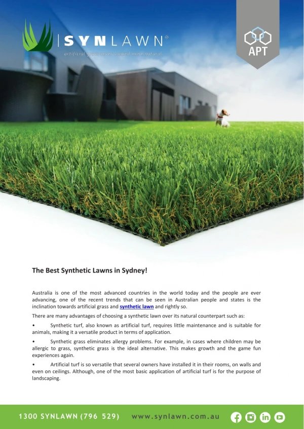 The Best Synthetic Lawns in Sydney!