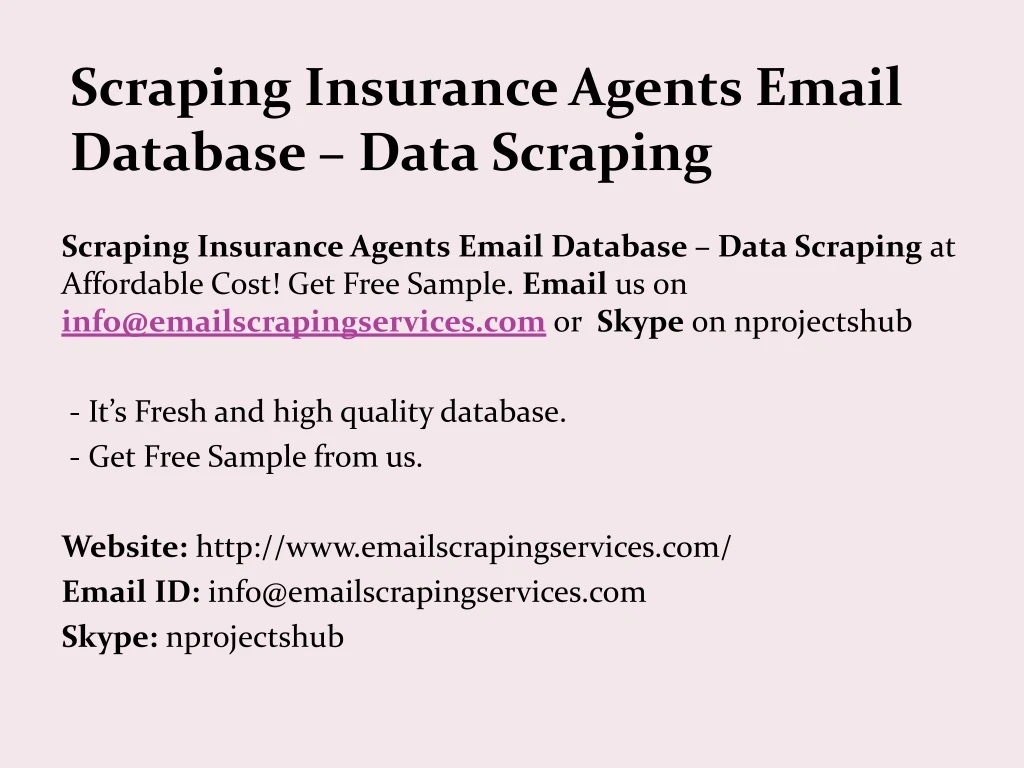 scraping insurance agents email database data scraping