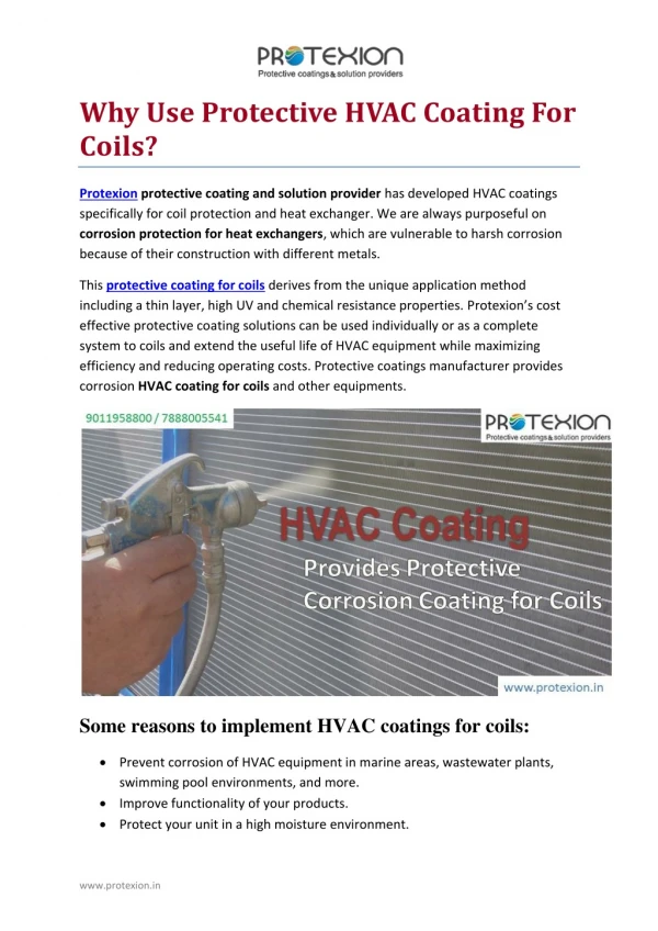 Why use protective hvac coating for coils?