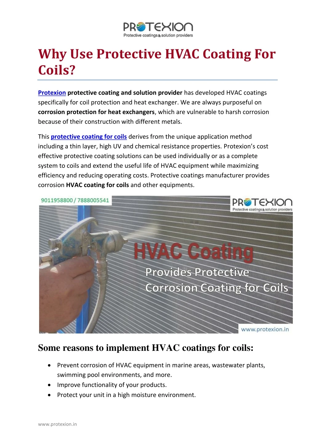 why use protective hvac coating for coils