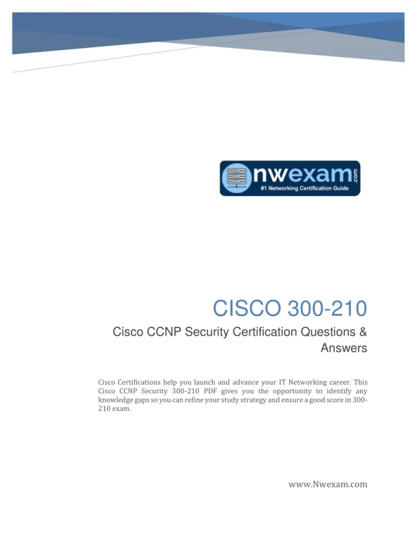 Best Study Guide and Latest Questions Answers for Cisco CCNP Security (300-210) Certification Exam.