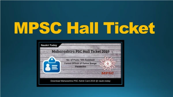Download MPSC Hall Ticket 2019 PDF For AFO & Forest Range Exam