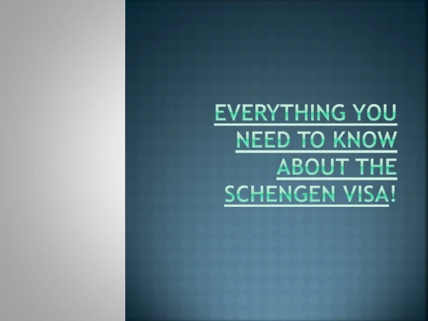 Everything You Need to Know About The Schengen Visa !