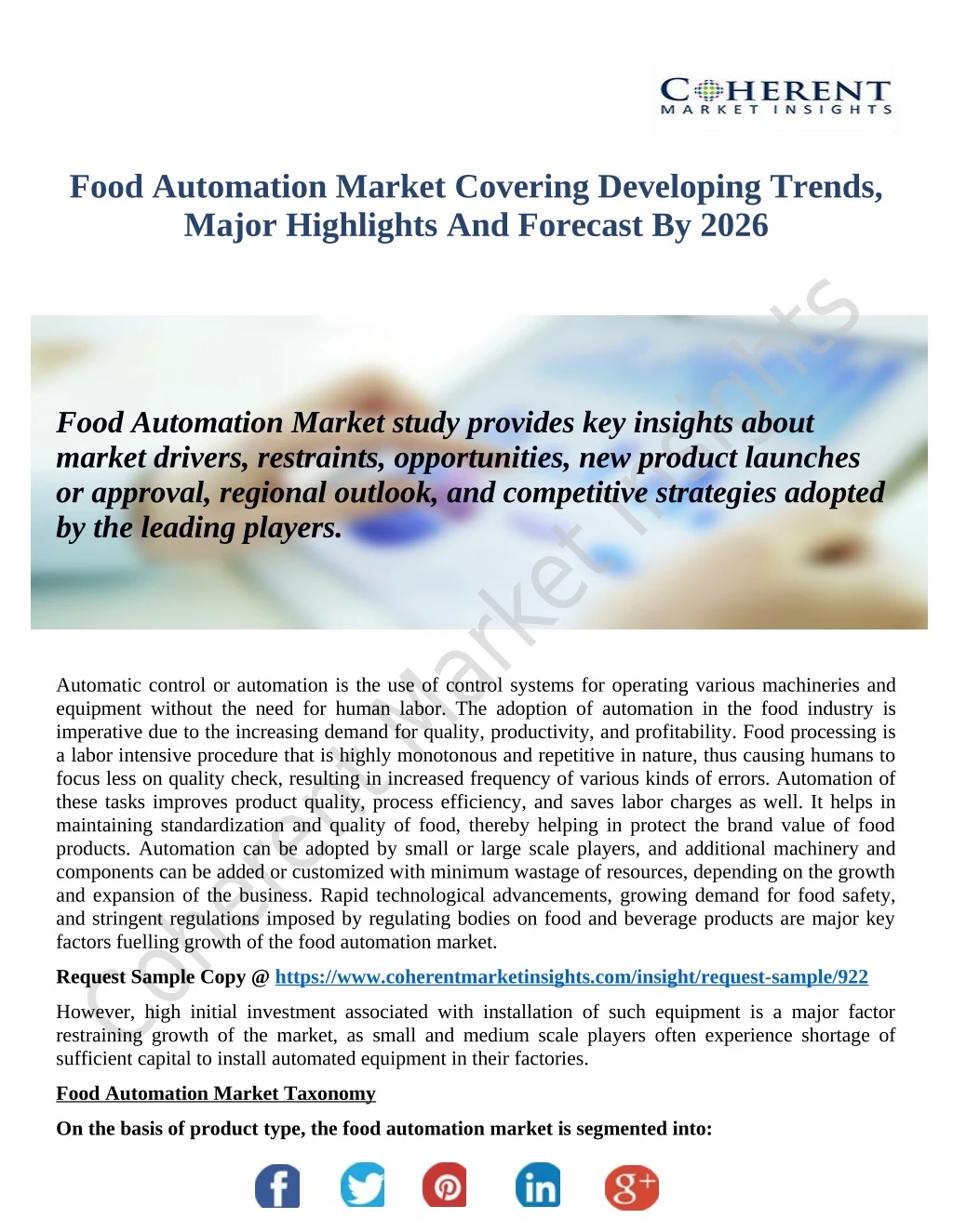 food automation market covering developing trends