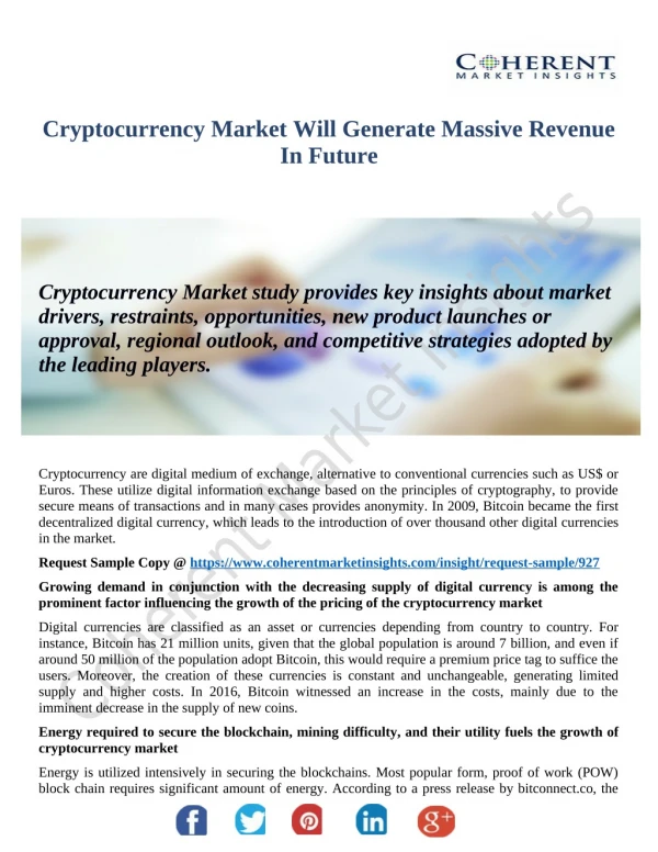 Cryptocurrency Market Segment, Demands And Supply Outlook