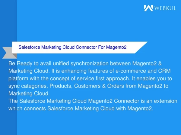 Salesforce Marketing Cloud Magento2 Connector