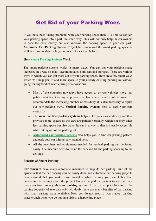 How to Get Rid of your Parking Woes - PDF