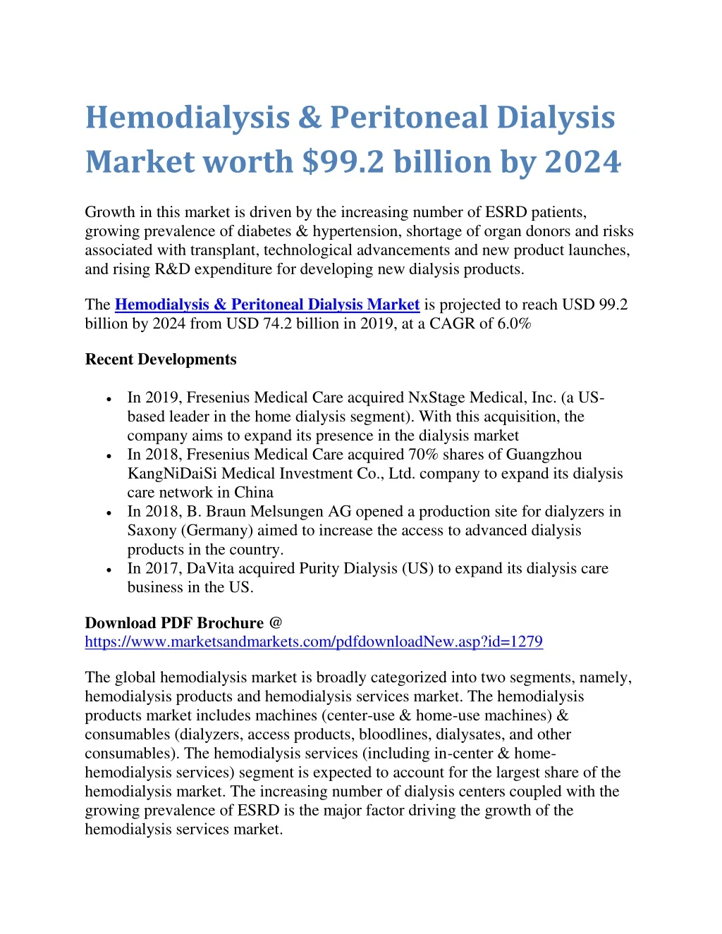 hemodialysis peritoneal dialysis market worth