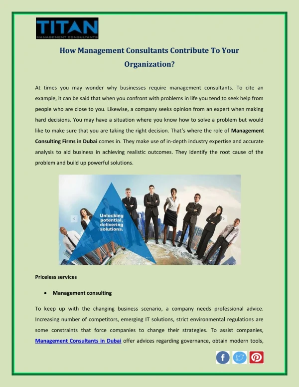 How Management Consultants Contribute To Your Organization?