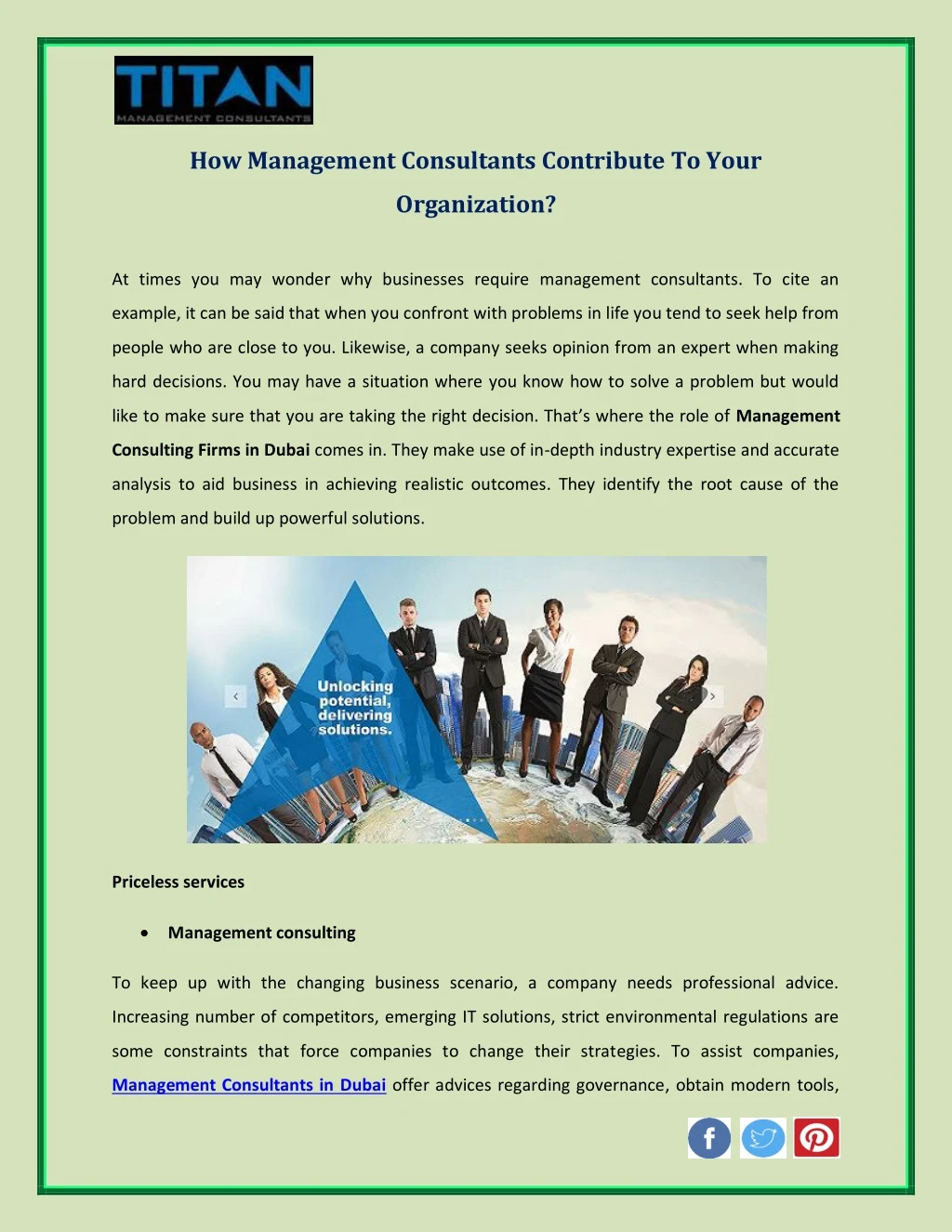 how management consultants contribute to your