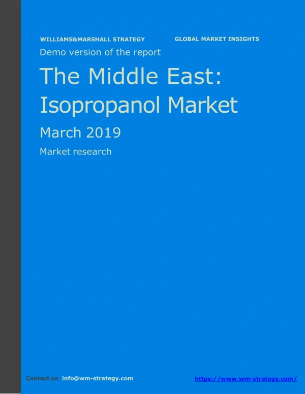 WMStrategy Demo Middle East Isopropanol Market March 2019