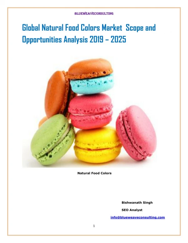 Natural Food Colors Market size was growing at a CAGR of 6.04% over the forecast period