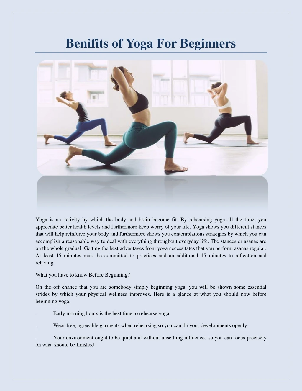 benifits of yoga for beginners