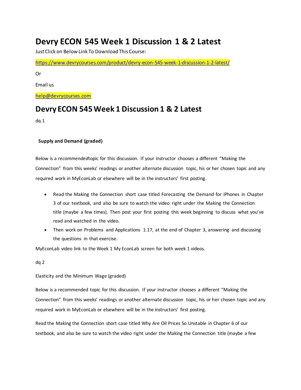 devry econ 545 week 1 discussion 1 2 latest just