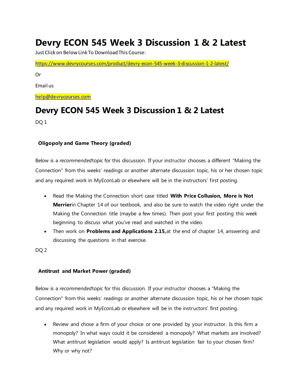 devry econ 545 week 3 discussion 1 2 latest just