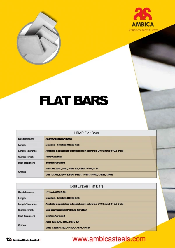 The Leading Producer of Flat Bars in India.
