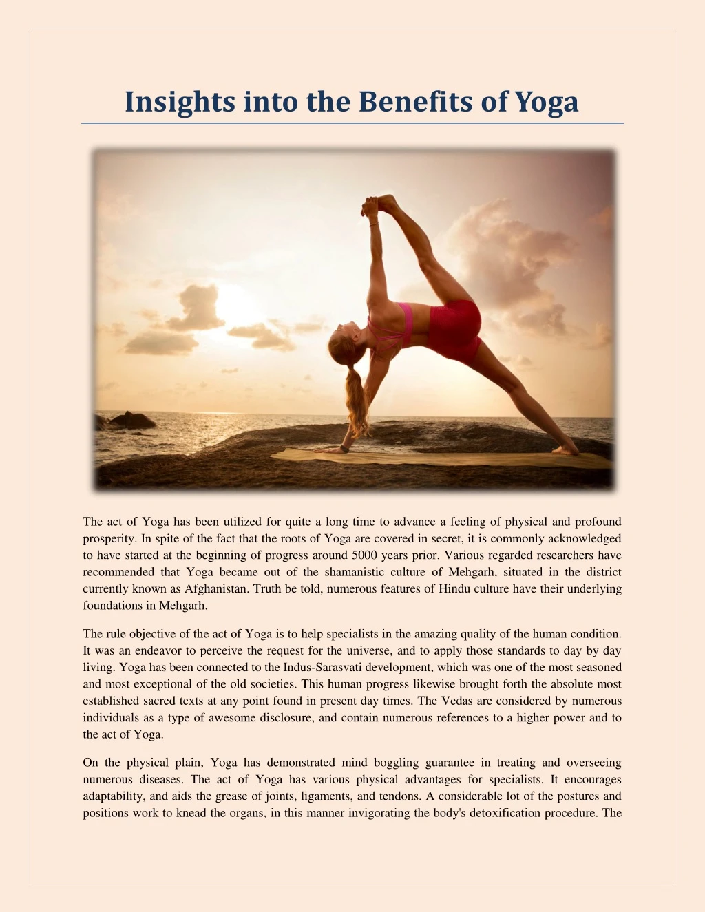 insights into the benefits of yoga