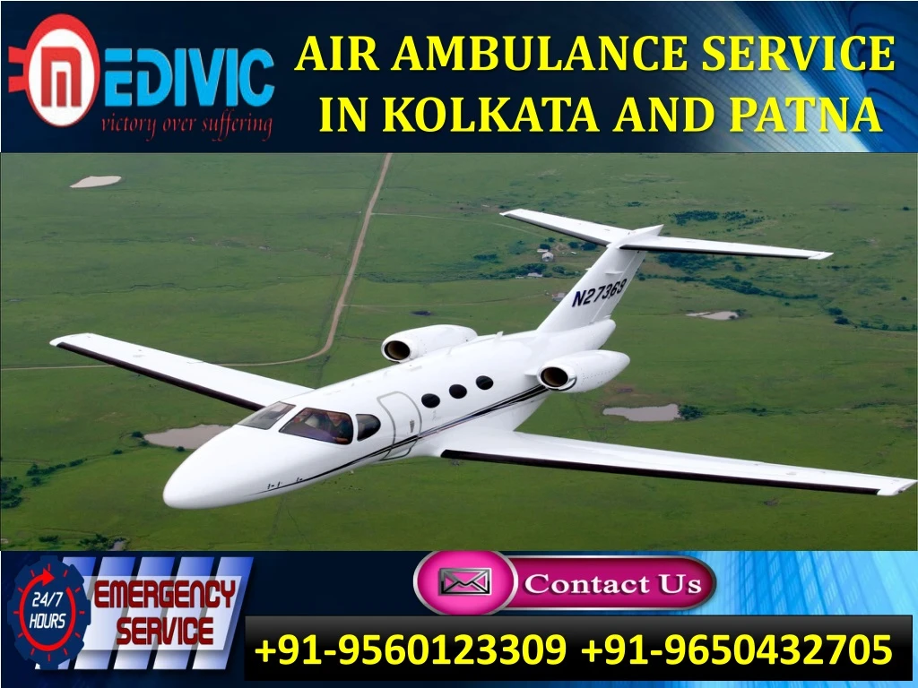 air ambulance service in kolkata and patna