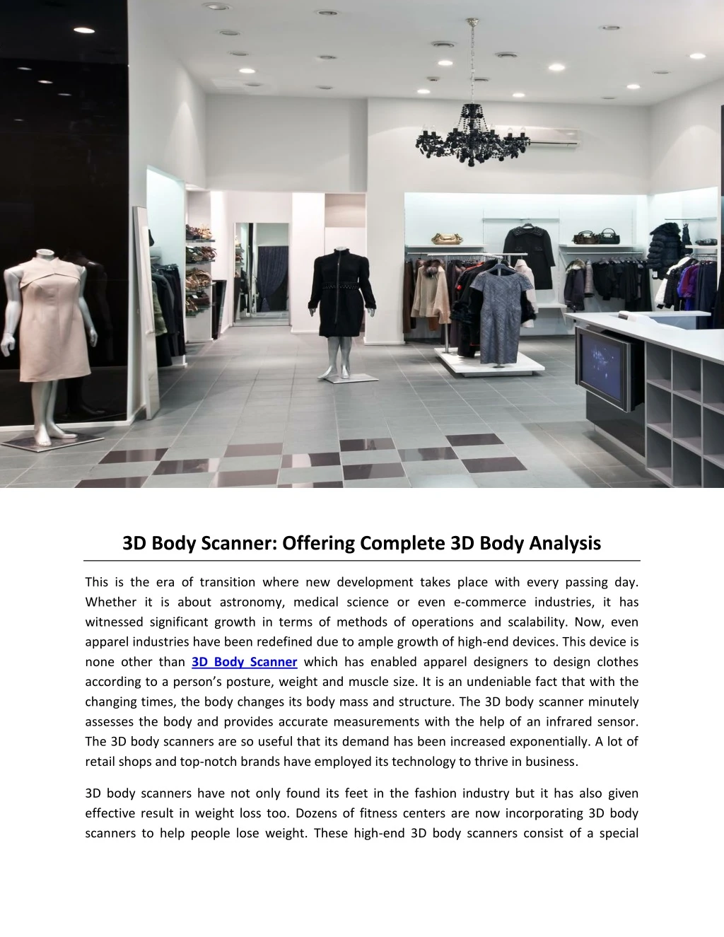3d body scanner offering complete 3d body analysis