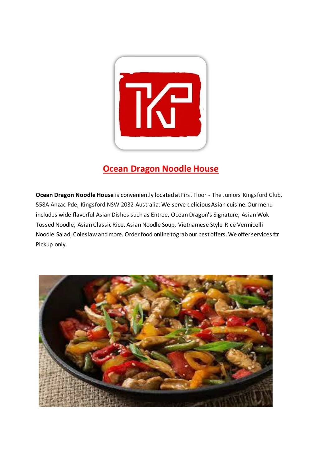 ocean dragon noodle house