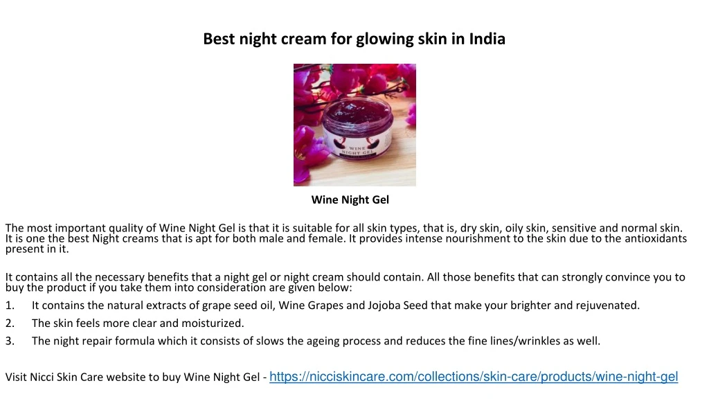 best night cream for glowing skin in india