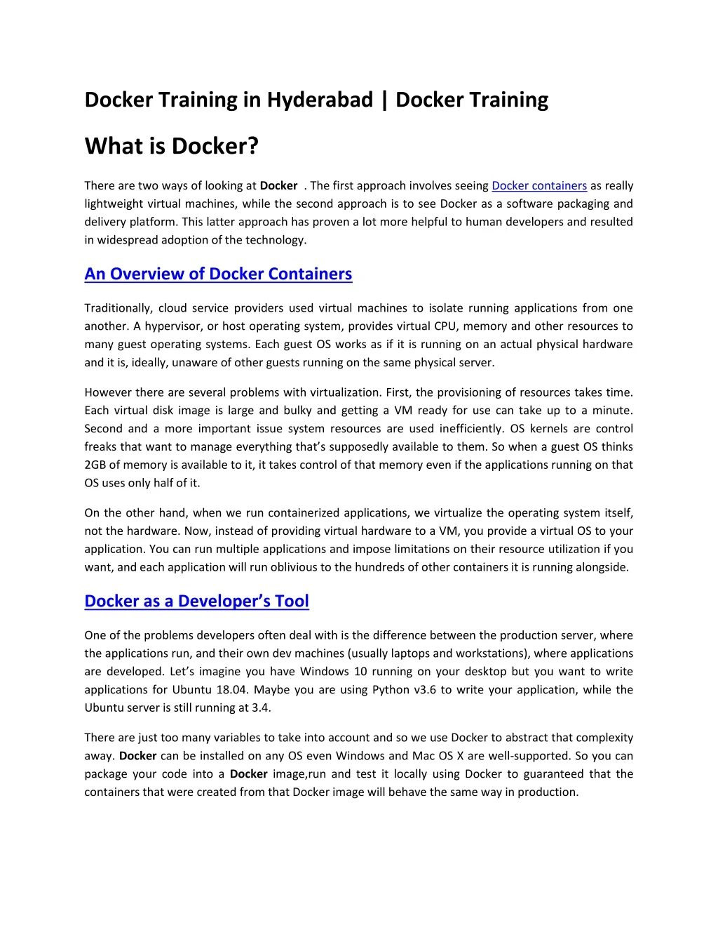 docker training in hyderabad docker training