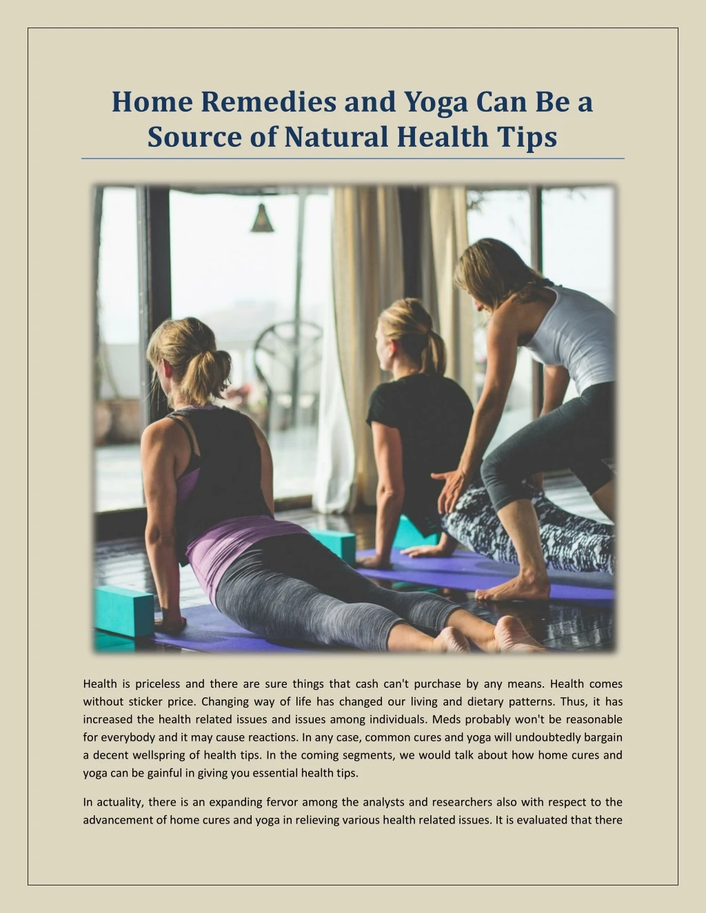 home remedies and yoga can be a source of natural