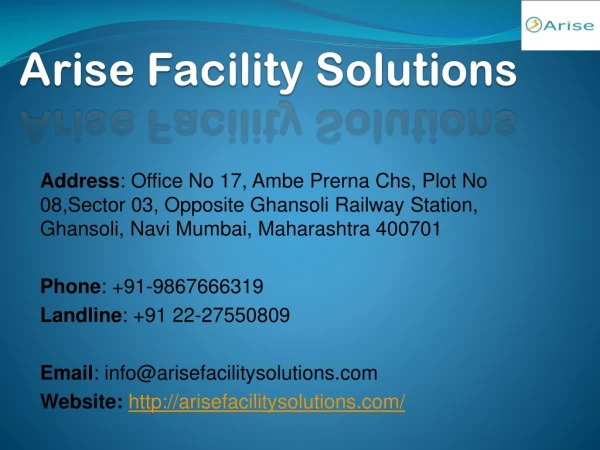 Facility Management Companies in Navi Mumbai | Arise Facility Solutions
