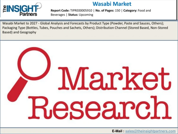 Wasabi Market | Production, Revenue, Price, Opportunities, Challenges and Forecast 2027