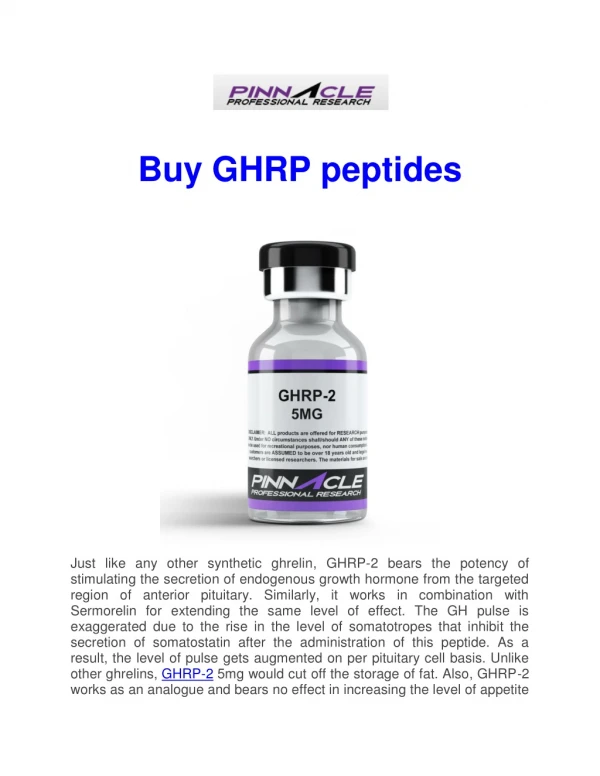 Buy GHRP peptides