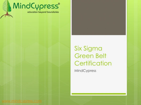 Online}Six Sigma Green Belt Certification Workshop|MindCypress