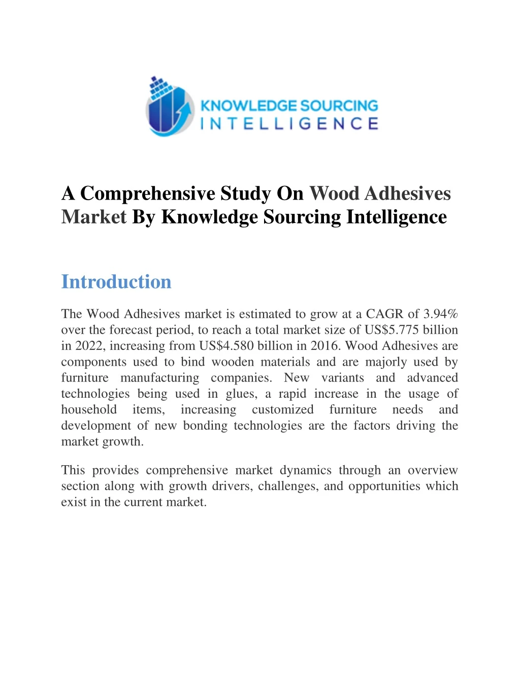 a comprehensive study on wood adhesives market