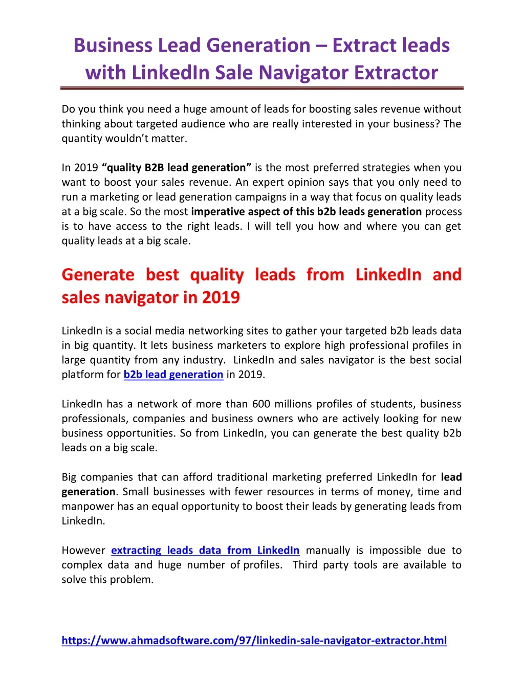 business lead generation extract leads with