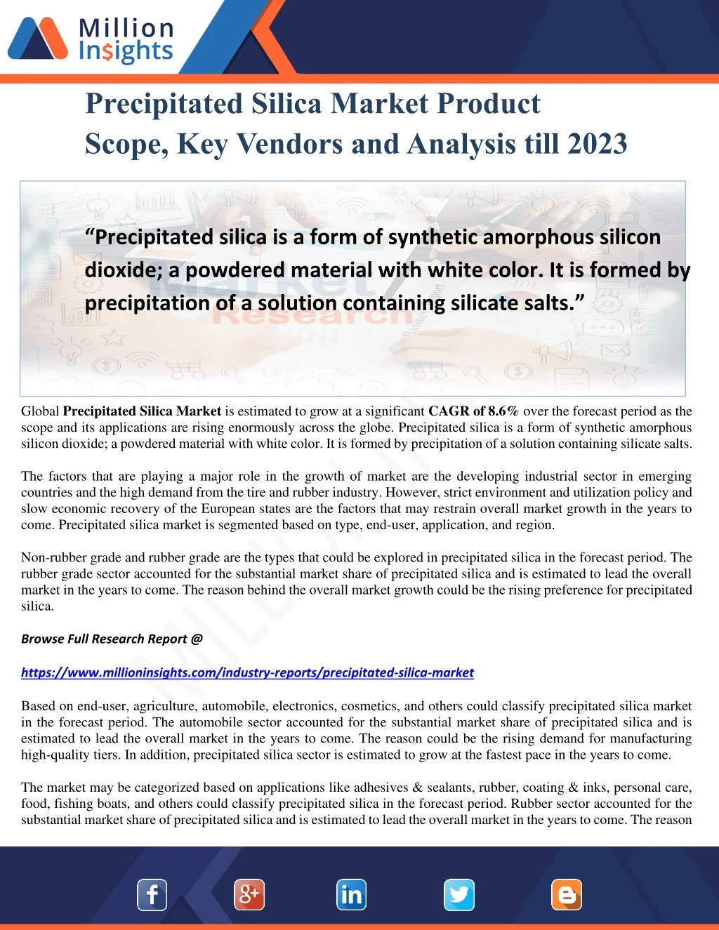 precipitated silica market product scope