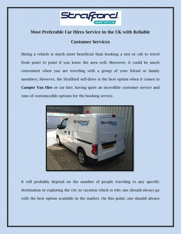 Most Preferable Car Hires Service in the UK with Reliable Customer Services