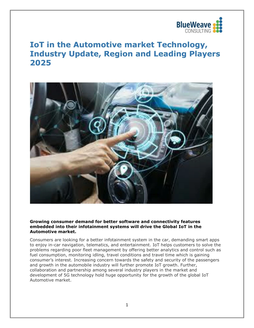 iot in the automotive market technology industry