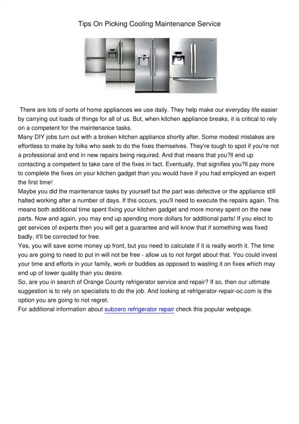 general electric refrigerator repair
