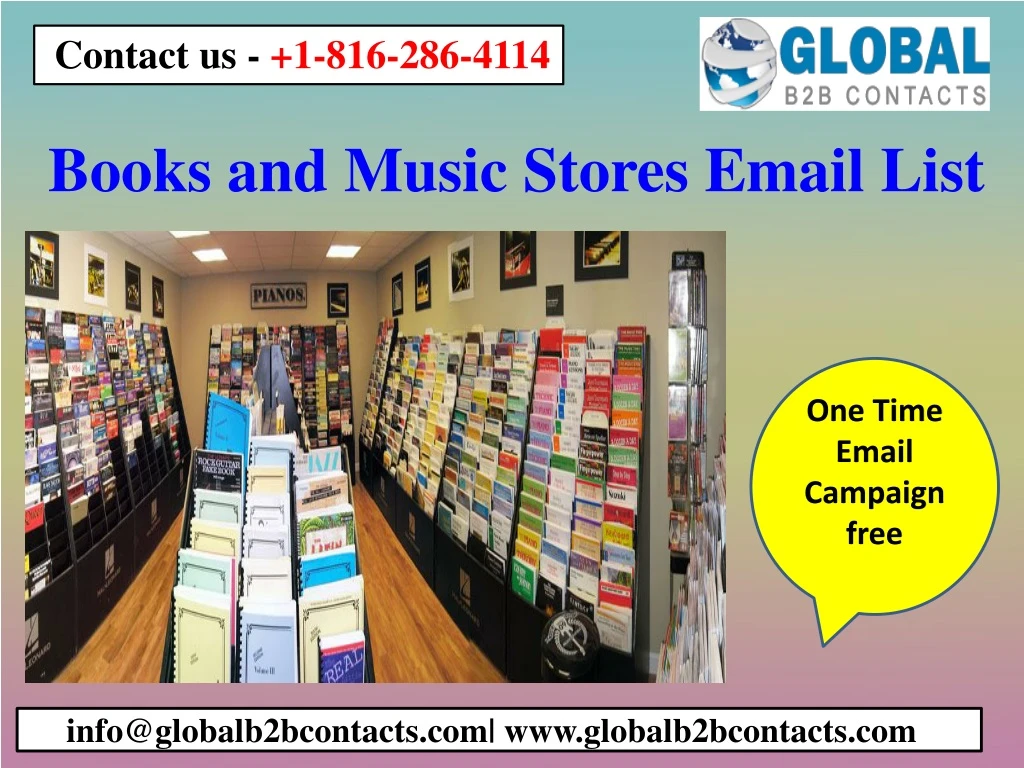 books and music stores email list