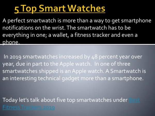 Top 5 Smartwatches 2019