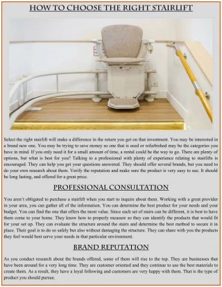 How to Choose the Right Stairlift